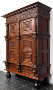 The second one of a pair of massive oak cupboards