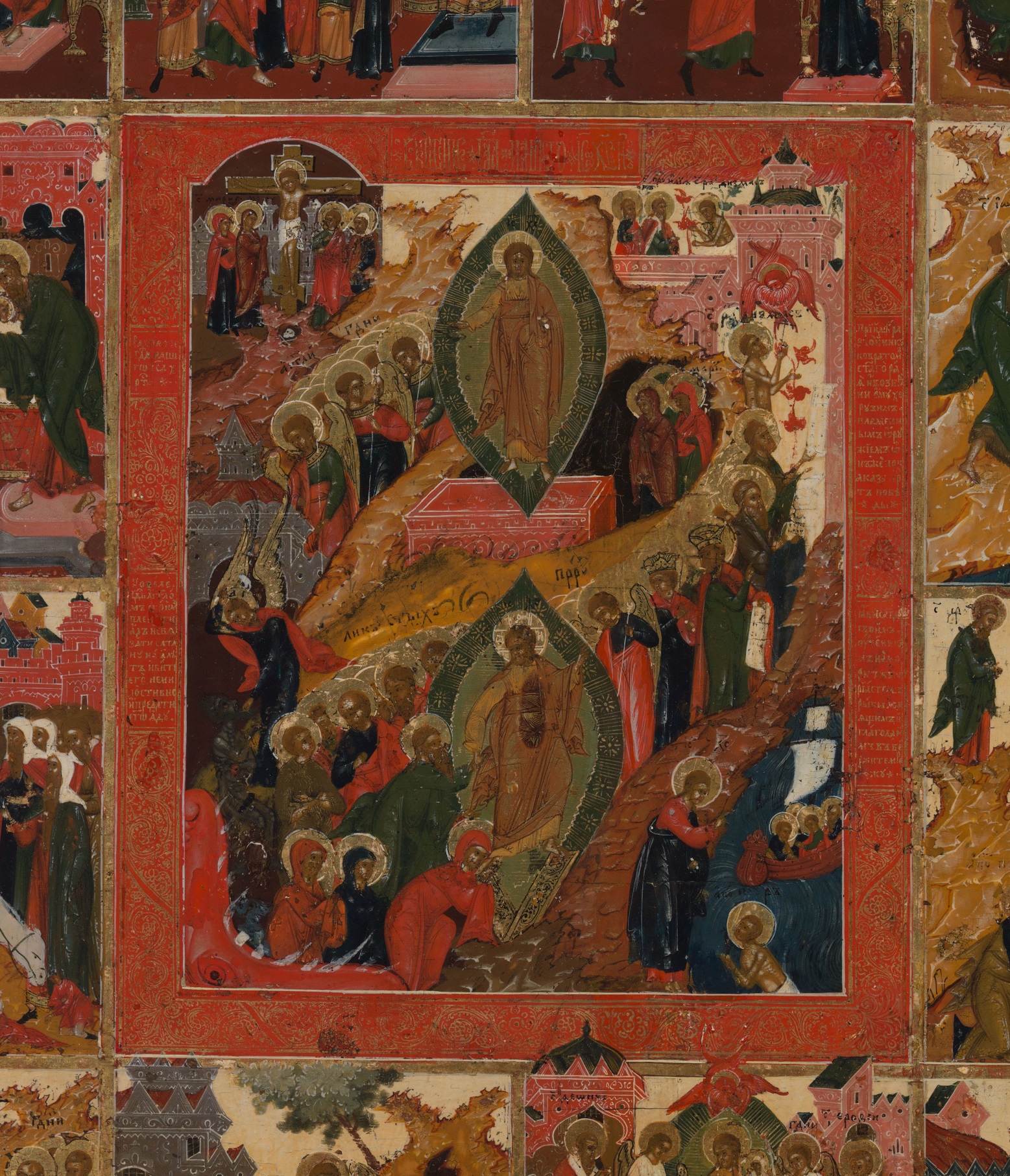 No 3 Palech Icon of the Anastasis and the Twelve Main Feasts, circa ...